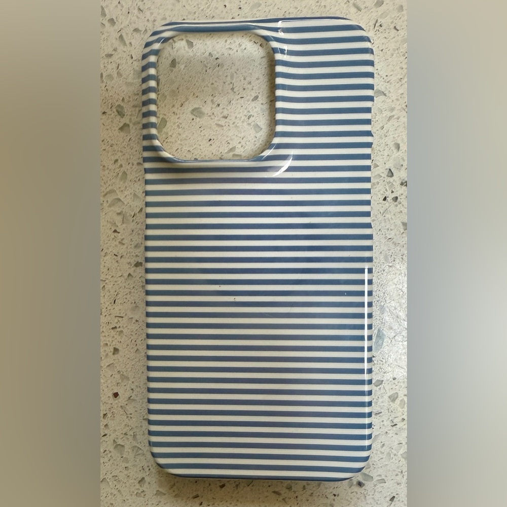 Striped Blue and White Case for IPhone 14 Pro